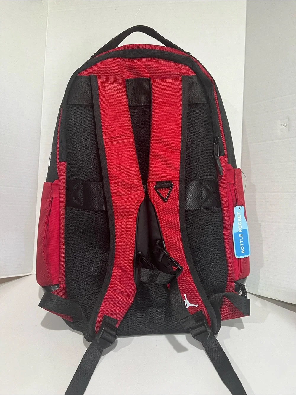 Jordan Backpack Bottle Pocket Adjustable Straps O/S MA0945-R78 Red/Black NEW!